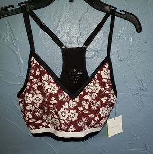 Kate spade maroon floral active bra sz S